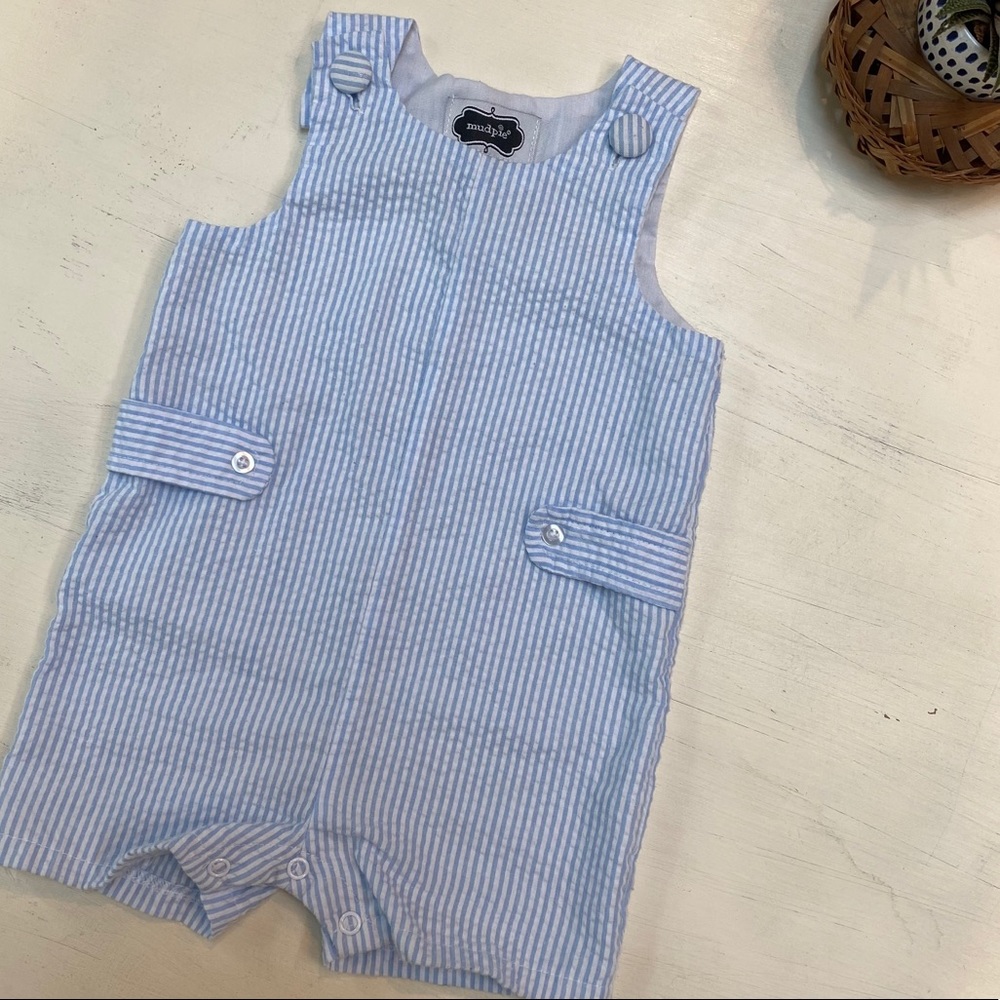Mudpie vintage looking romper. Unisex 9-12 months
